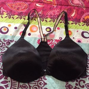 34D Black Front Closure Racerback Bra